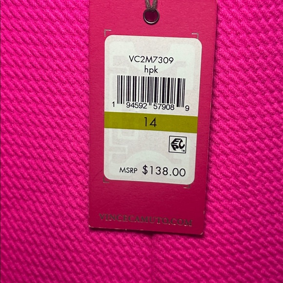 Vince Camuto NWT Appliqué Sleeveless Shift Dress Hot Pink & White Women Size 14 - Picture 12 of 15